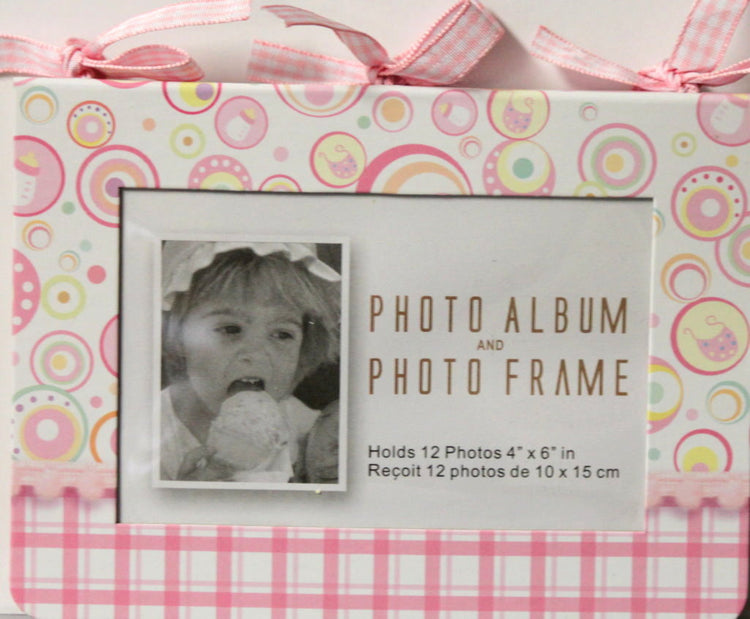 Baby Girl Chipboard Photo Album and Photo Frame Book
