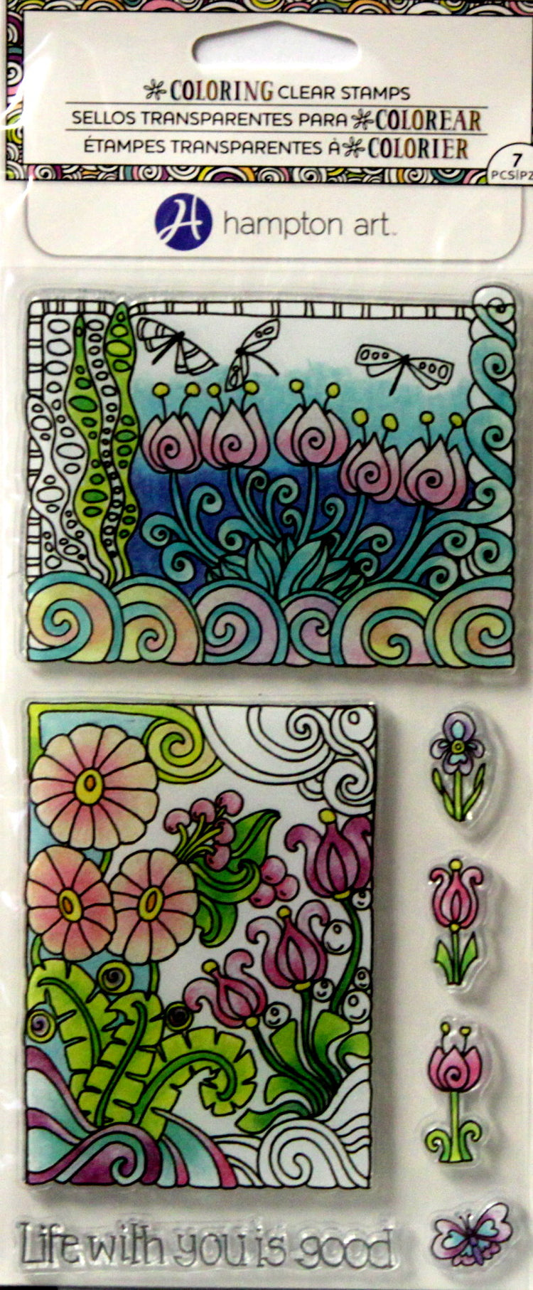 Hampton Art Coloring Flowers Clear Stamps