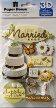 Paper House 3D Dimensional Just Married Stickers