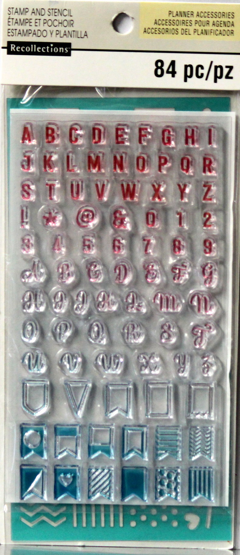 Recollections Alphabet And Banners Stamp And Stencil Set