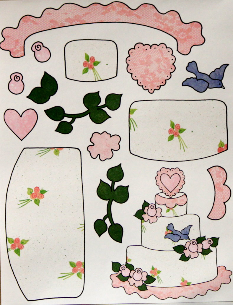 Provo Craft Debbie Crabtree Wedding Day 8.50 x 11 Wedding Cake Cut-out Embellishments