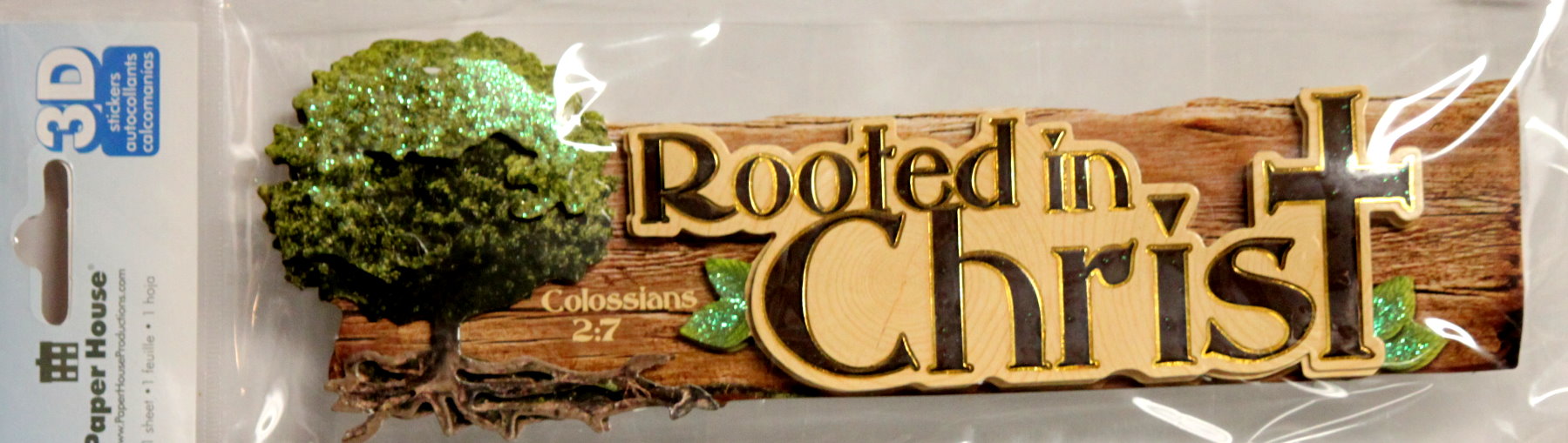 Paper House 3D Dimensional Rooted In Christ Stickers