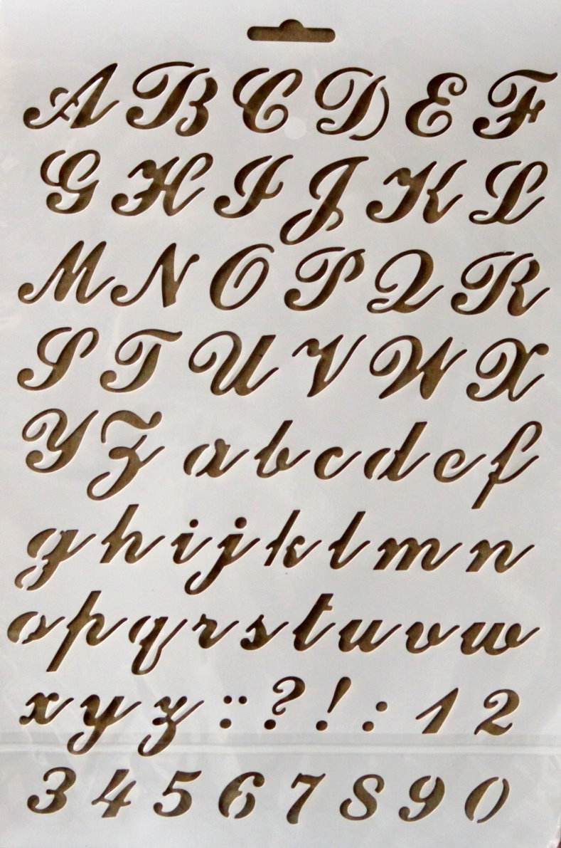 Elegant Script Alphabet Stencil