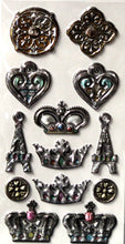 Puffy Crowns & Motiffs Scrapbook Sticker Embellishments