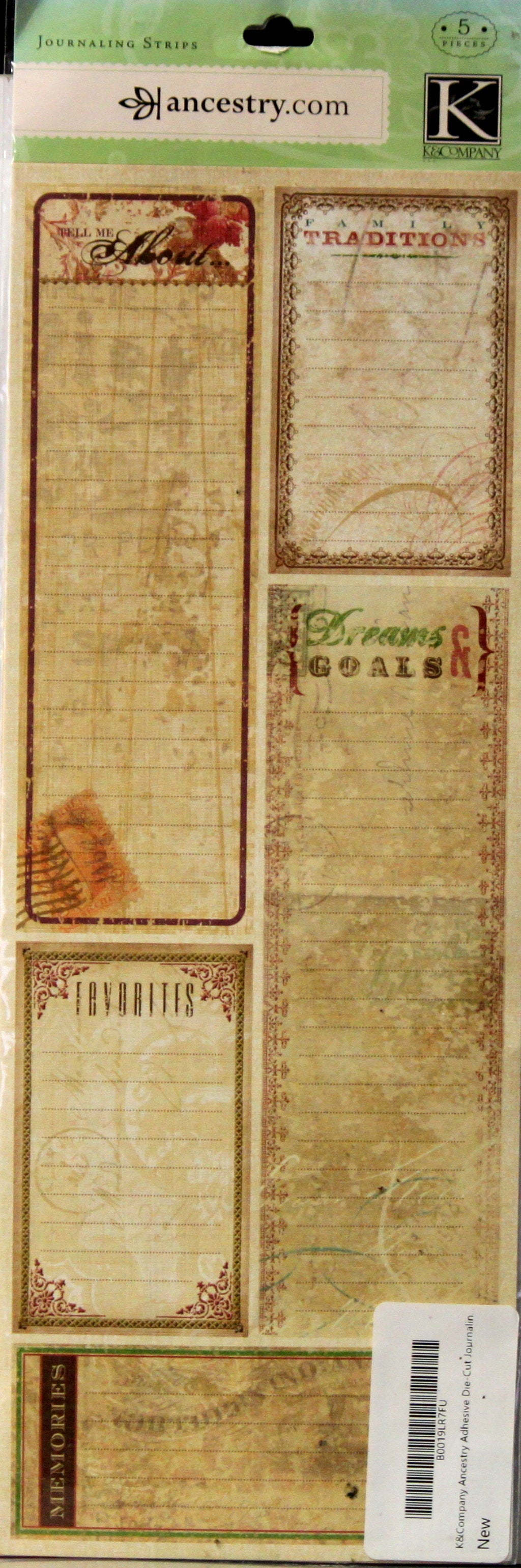K & Company Ancestry.com Journaling Strips Die-cut Stickers