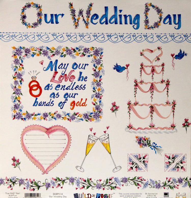 EK Success Susy Ratto Build A Page Our Wedding Day 12 x 12 Cut-out Embellishments