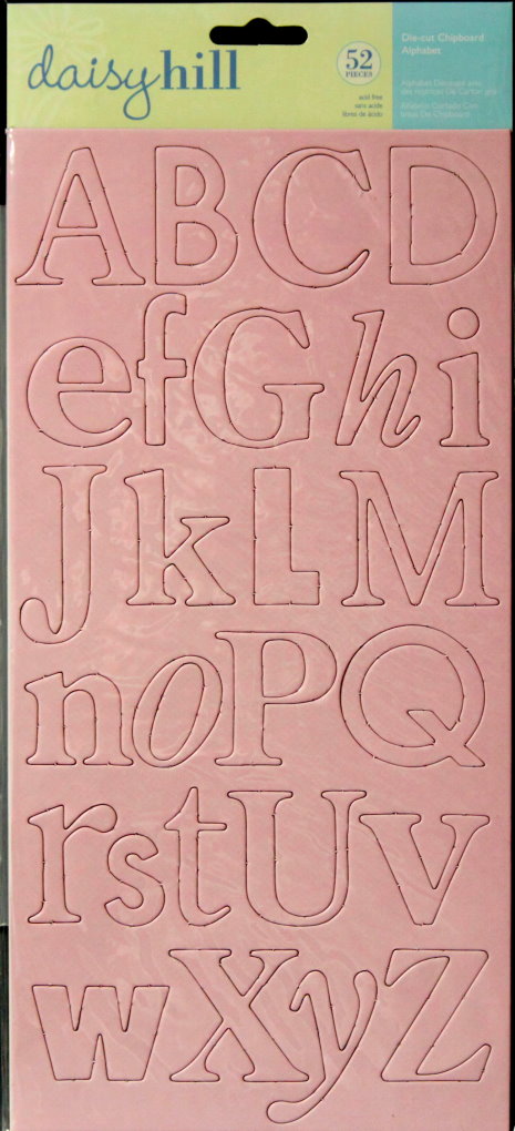Daisy Hill Pink Die-cut Chipboard Alphabet Embellishments