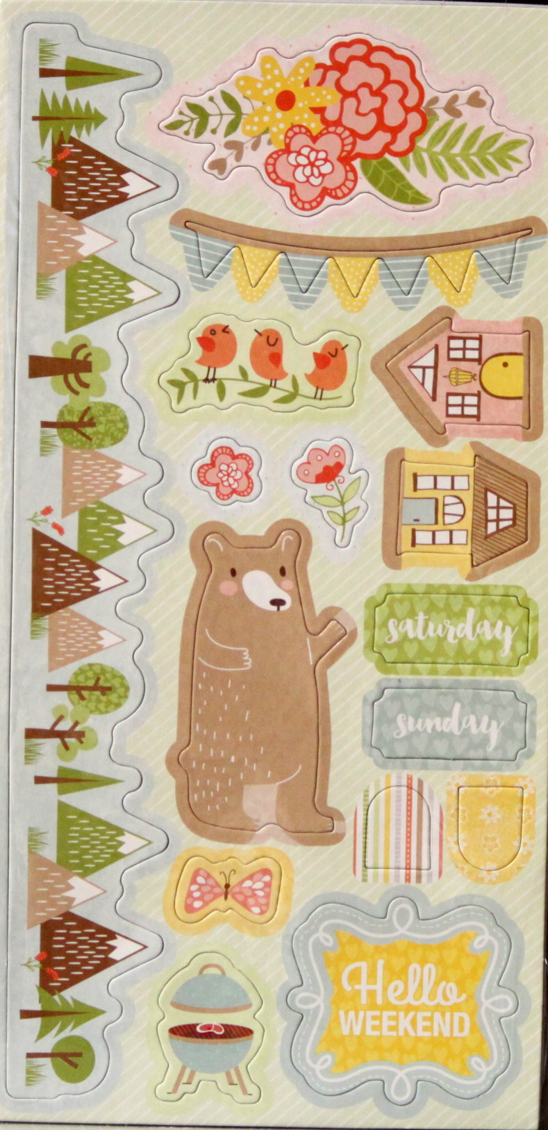 BoBunny Weekend Adventures Chipboard Embellishment Stickers