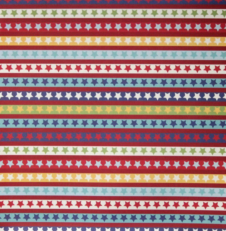 Ki Memories 12 x 12 Stars And Stripes Border Scrapbook Paper
