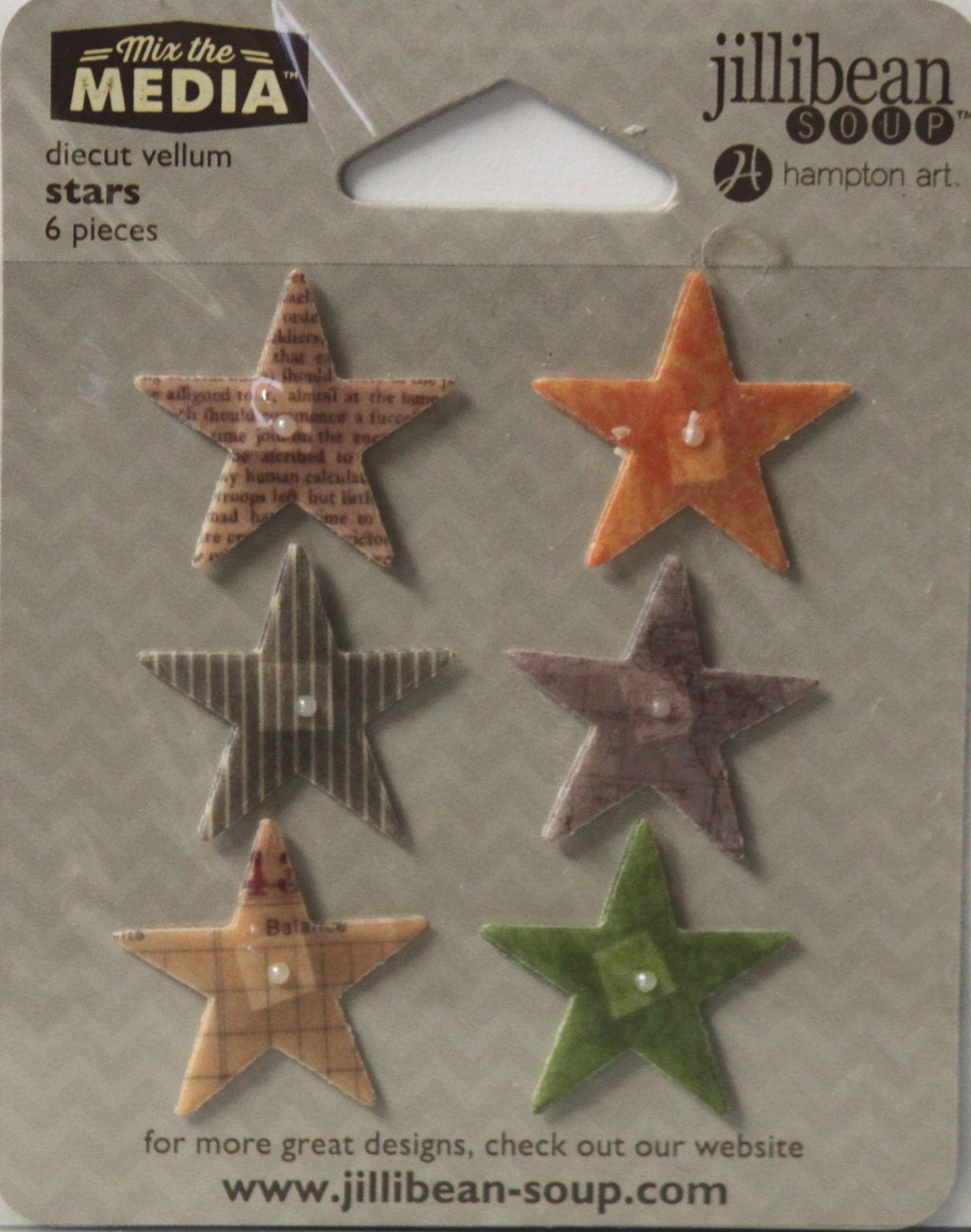 Jillibean Soup Mix The Media Diecut Vellum Stars Embellishments