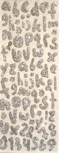 Silver Glitter Alphabet & Numbers Scrapbook Stickers Embellishments