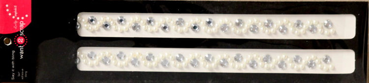 Spellbinders Want 2 Scrap Say It With Bling White Pearl Wave & Silver Rhinestone Self-Adhesive Accent Embellishments
