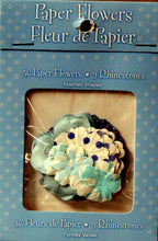 Studio 18 Shades Of Blue Paper Flowers With Rhinestones Embellishments