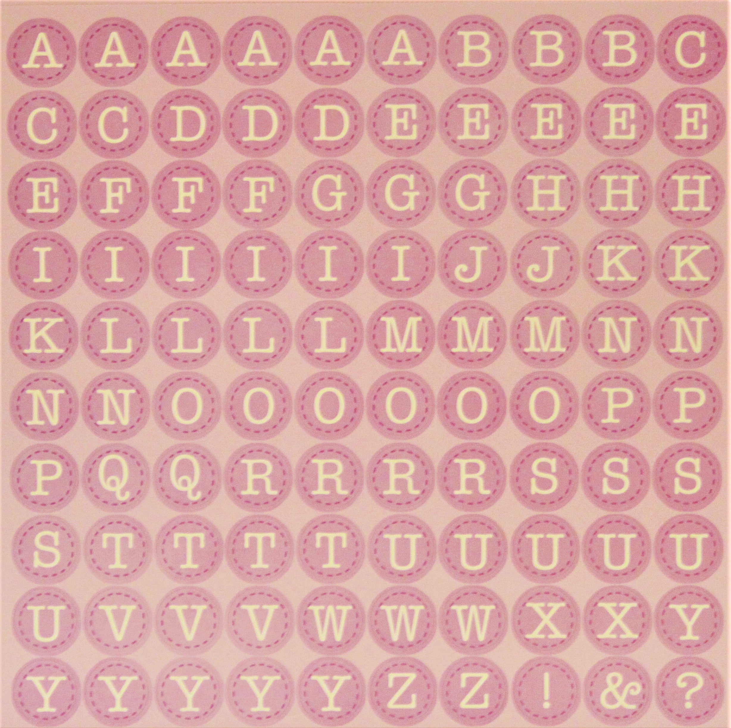 Momenta 12 x 12 Purple Alphabet Sticker Sheet