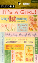 K & Company Studio 112 Little Girl Words Embossed Glittered Scrapbook Stickers
