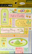 K & Company Studio 112 Baby Words & Images Embossed Glittered Scrapbook Stickers