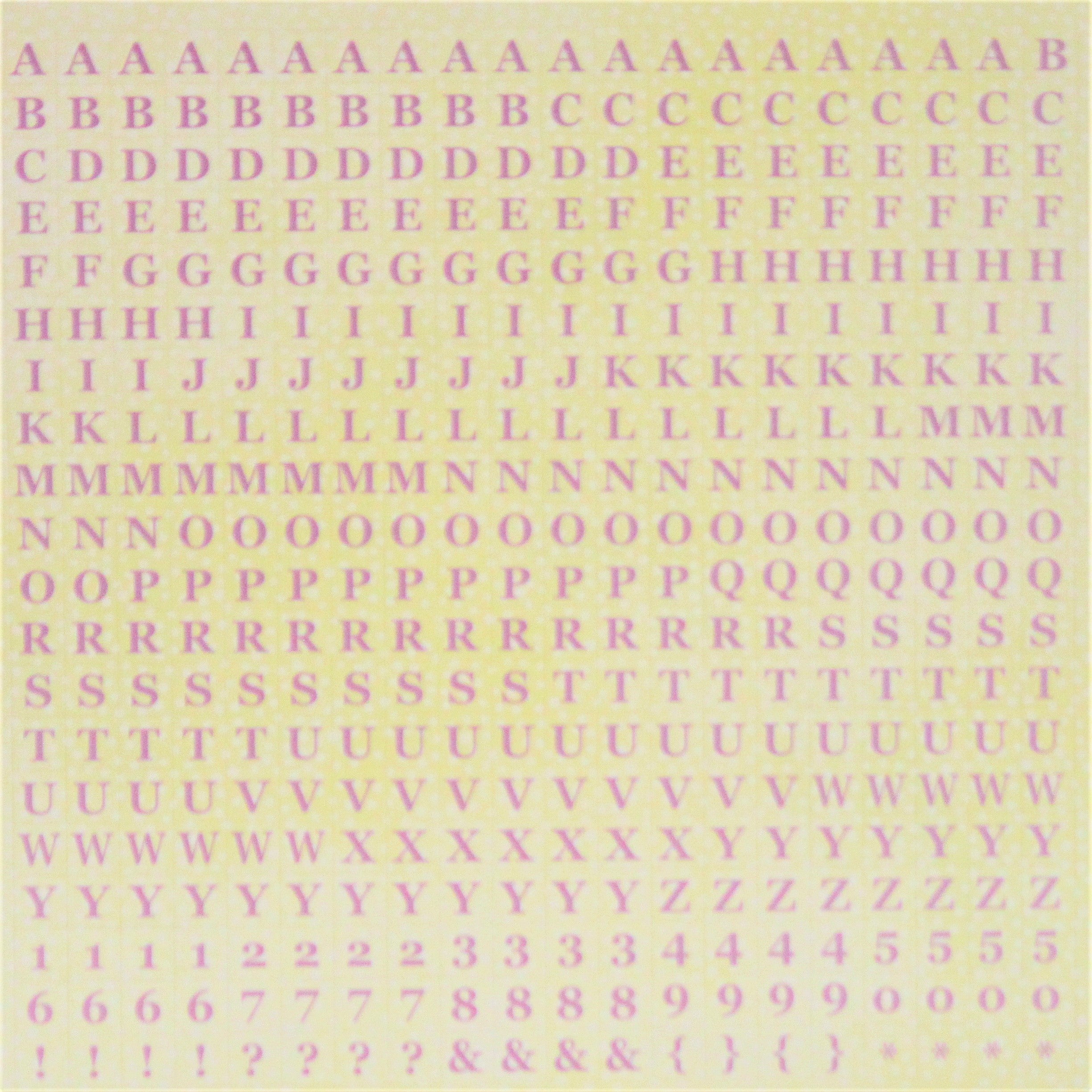 Momenta 12 x 12 Cream & Purple Alphabet Sticker Sheet