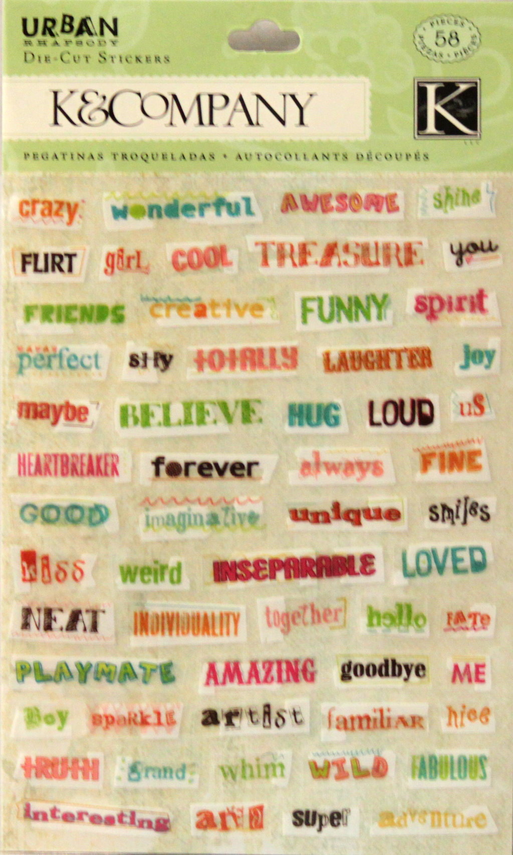 K & Company Urban Rhapsody Vellum Word Strips Stickers