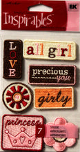 Ek Success Inspirables Femine Embroidered Sentiment Dimensional Stickers