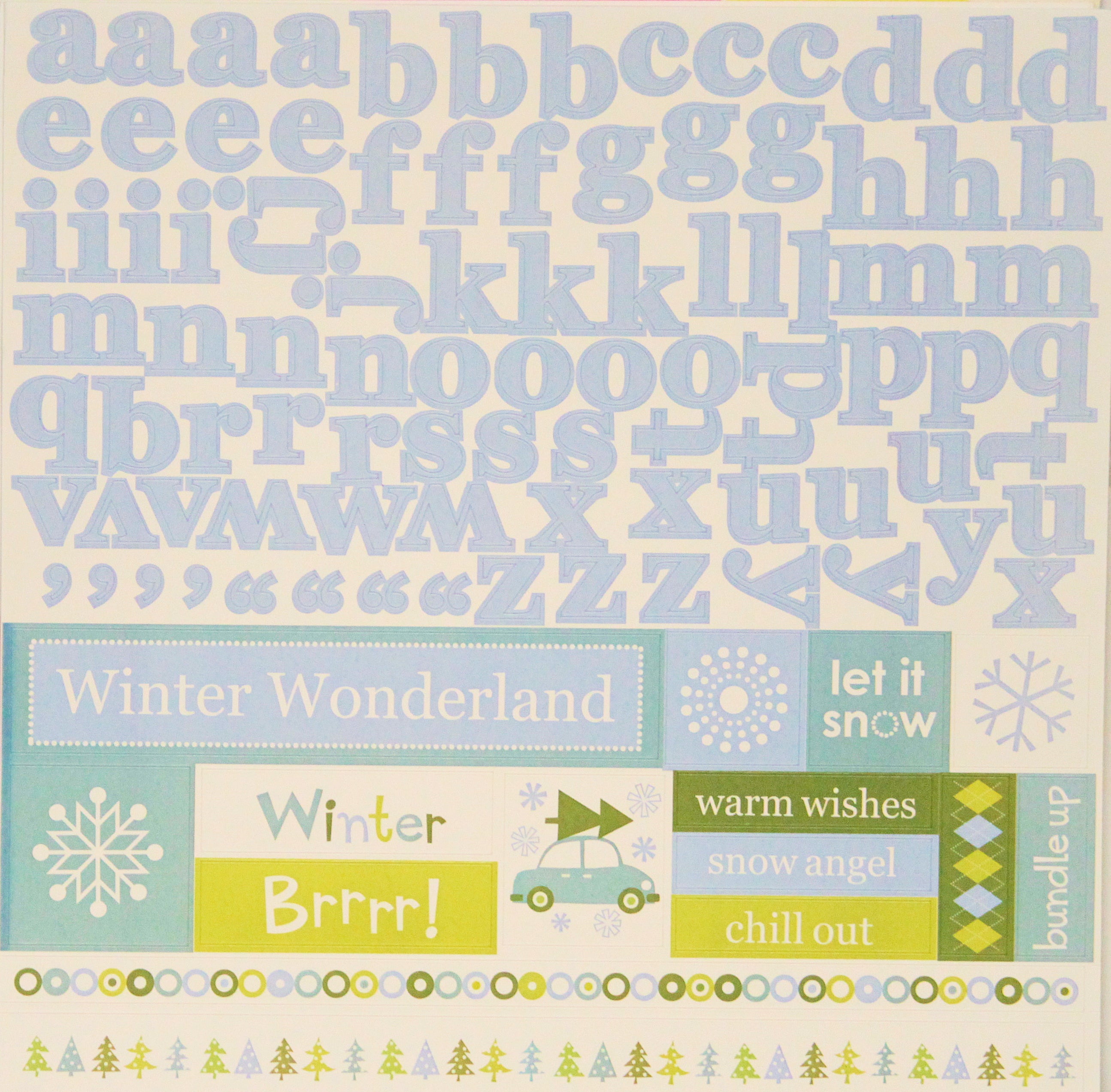 Momenta 12 x 12 Pattern Alphabet & Accents Sticker Sheets Assorted