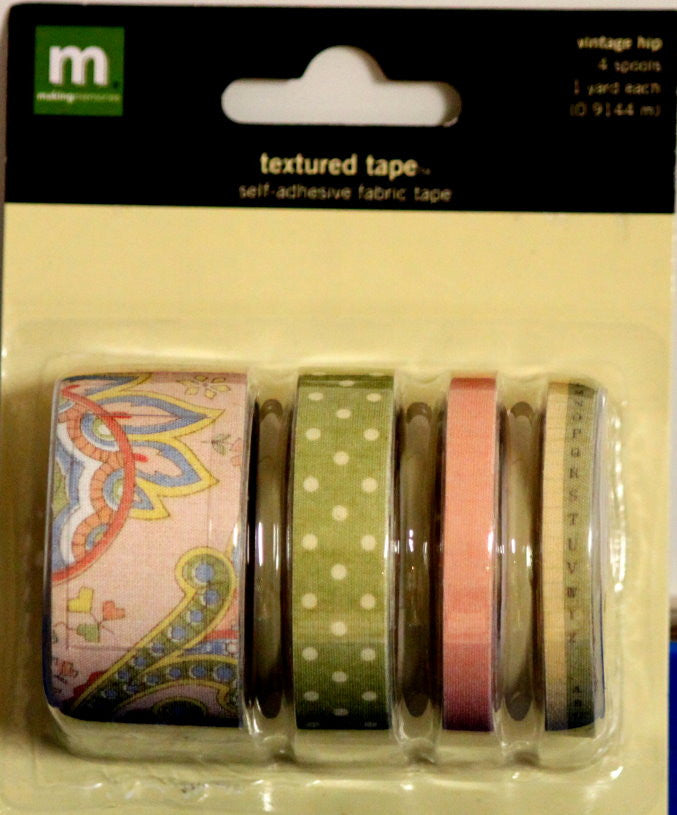 Making Memories Vintage Hip Self-Adhesive Textured Fabric Tape Embellishments - SCRAPBOOKFARE