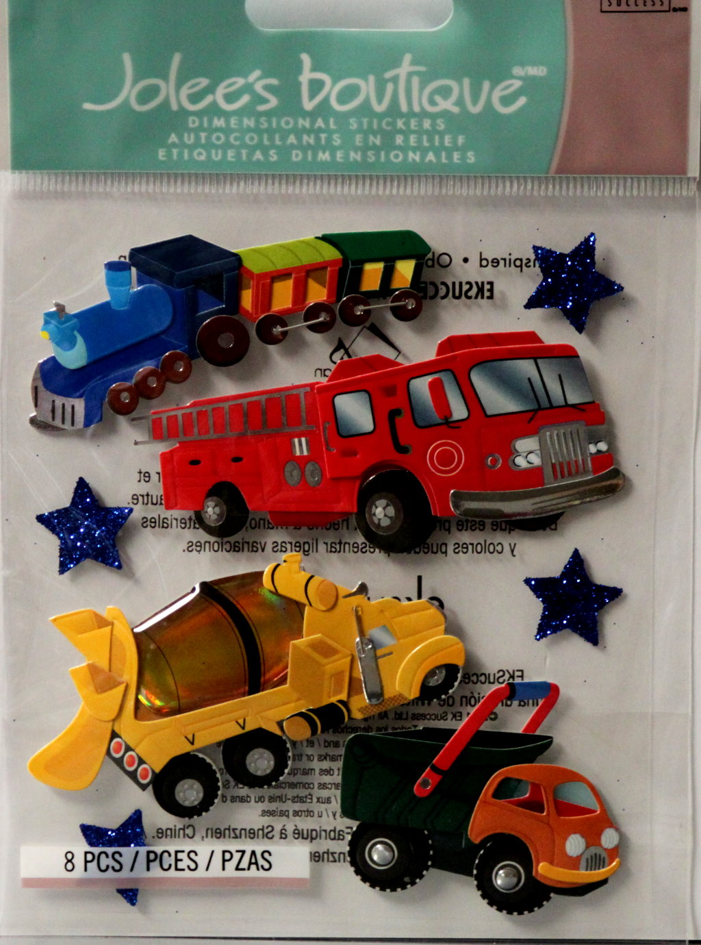 Jolee's Boutique Trucks And Trains Dimensional Stickers