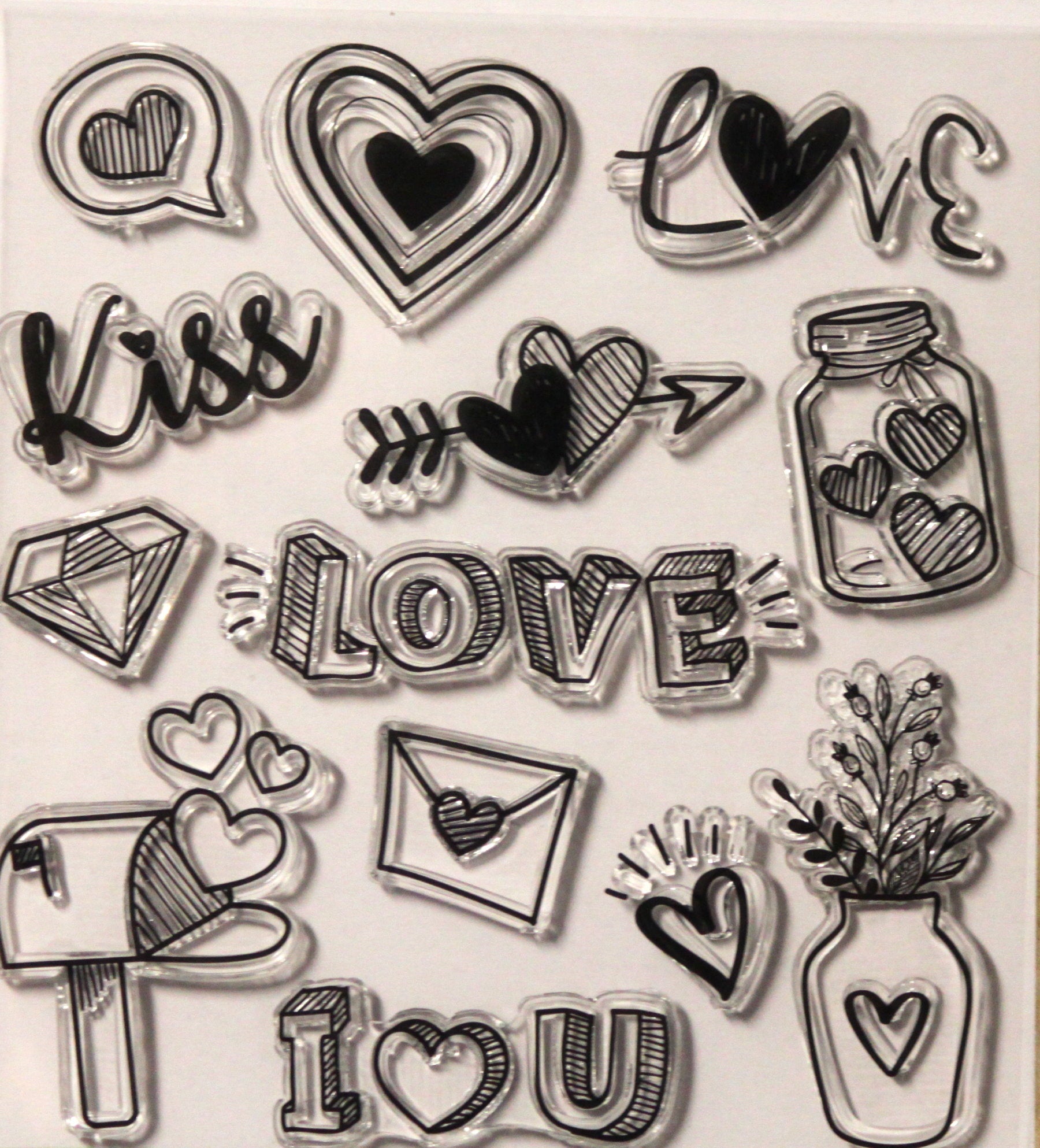 Premium Love Elements Clear Cling Stamps