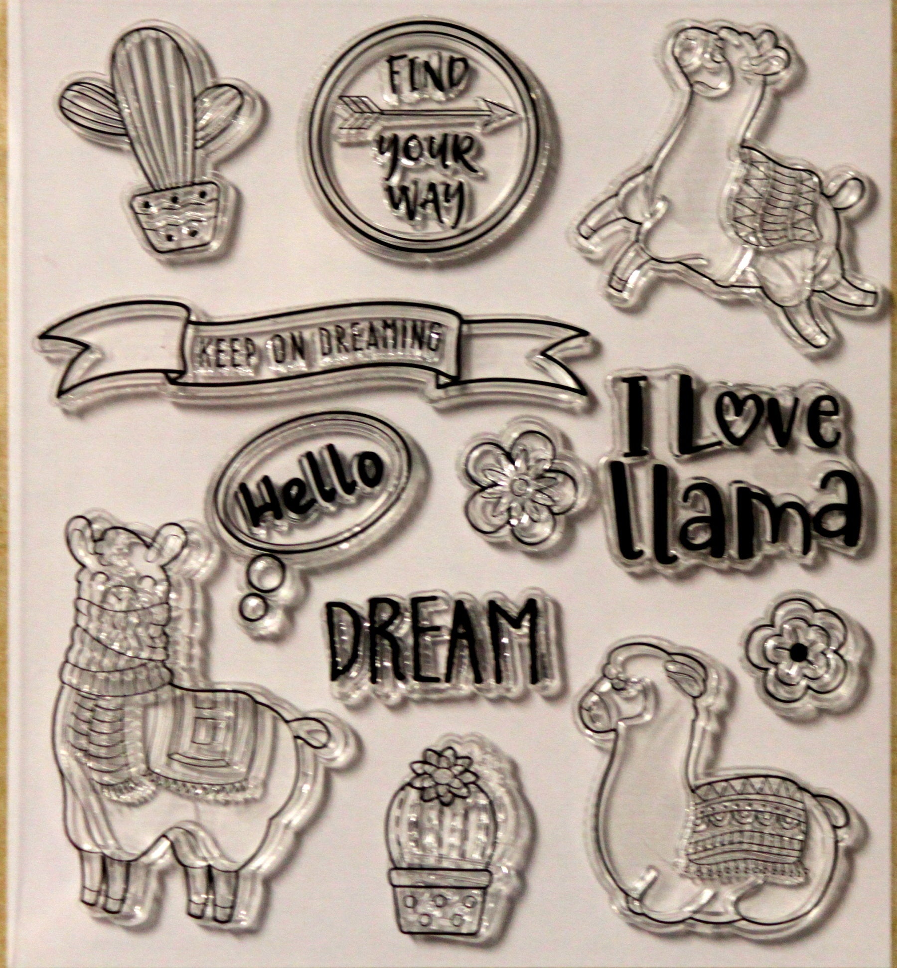 Premium I love Llama Clear Cling Stamps