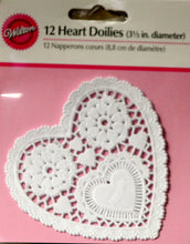 Wilton White Heart 3.50" Paper Doilies