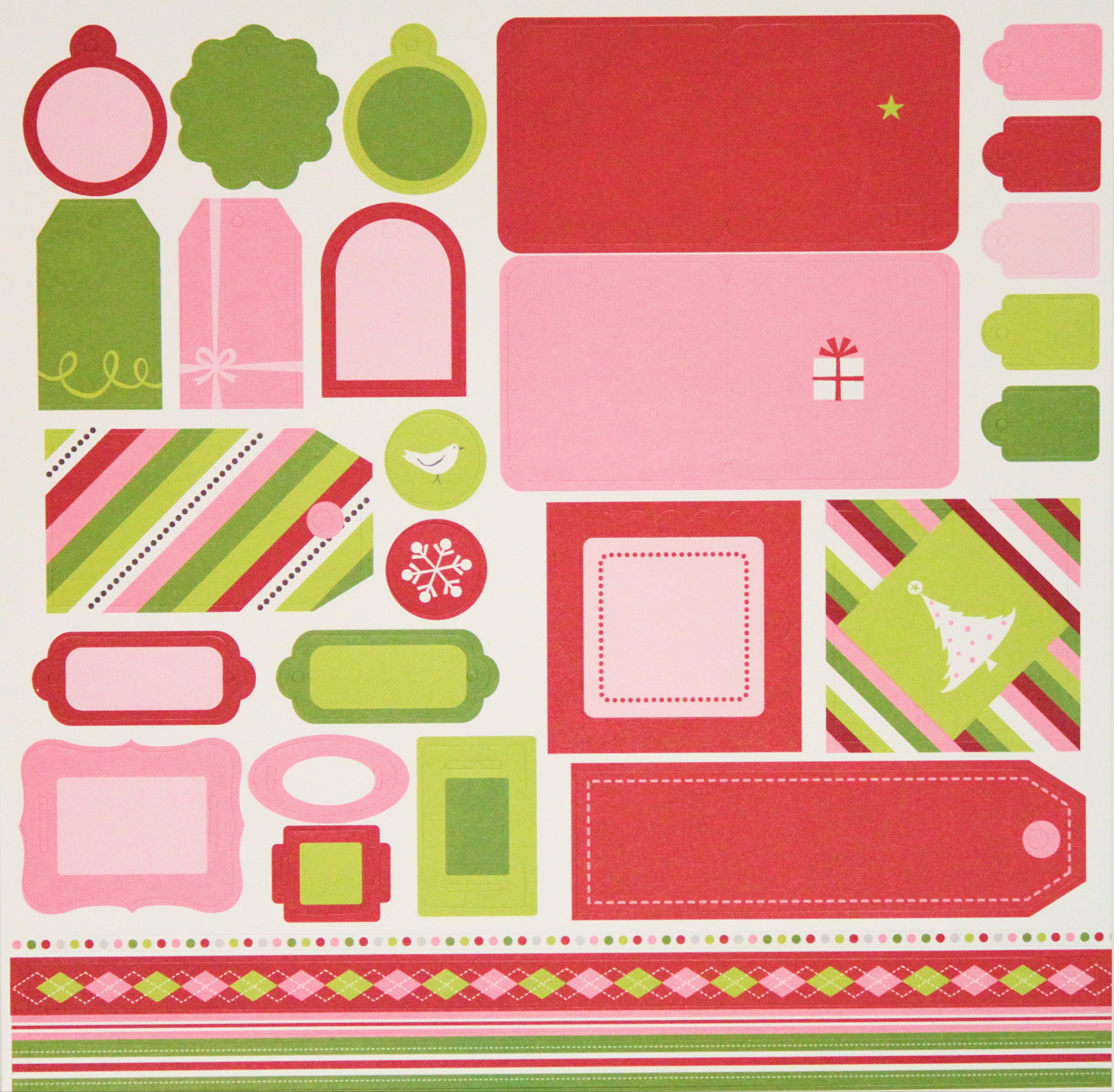 Momenta Christmas Colored Tags Punch Out Sheet #2