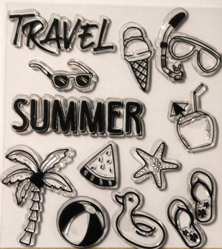 Premium Travel And Summer Clear Cling Stamps