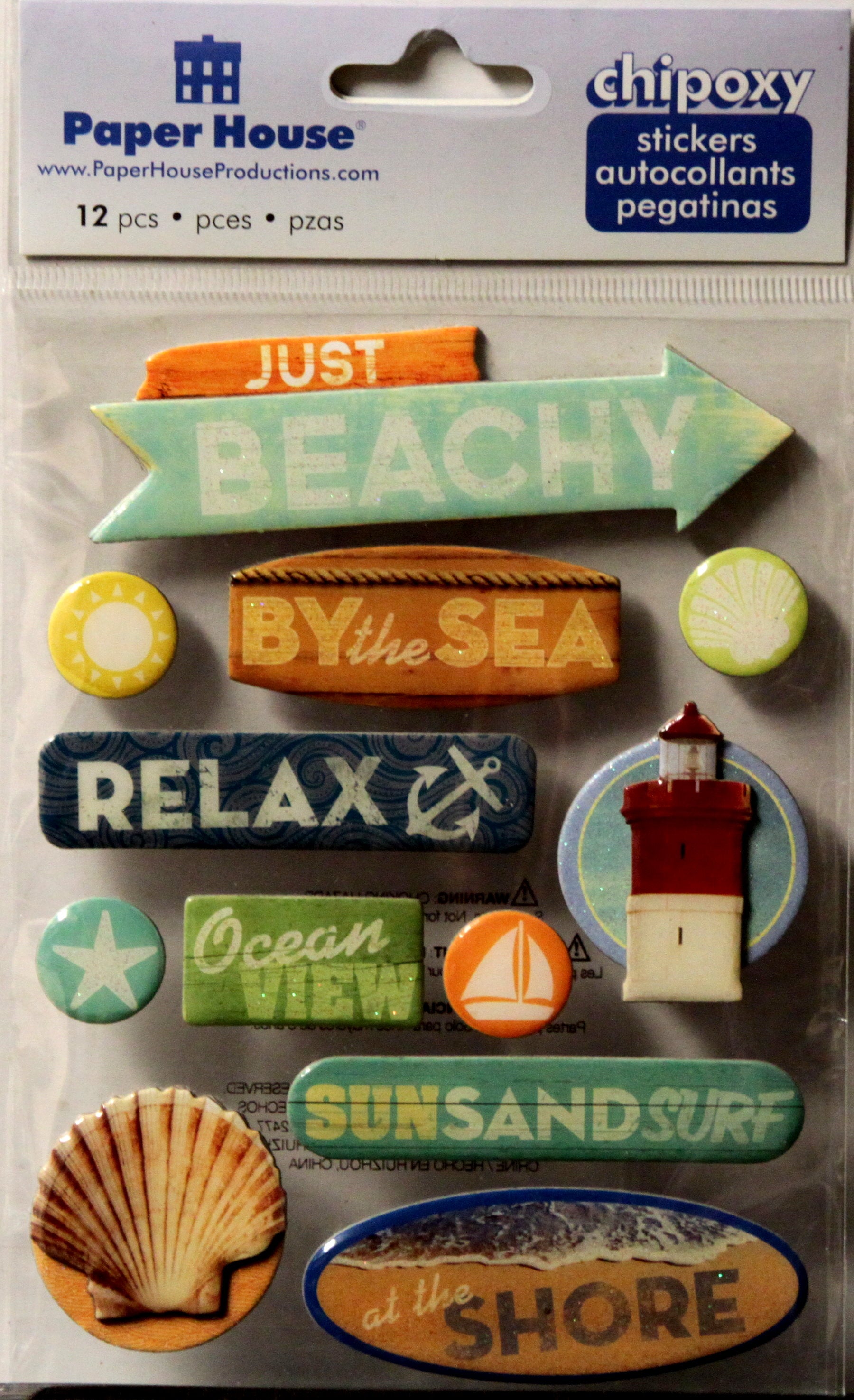 Paper House Just Beachy 3D Dimensional Stickers