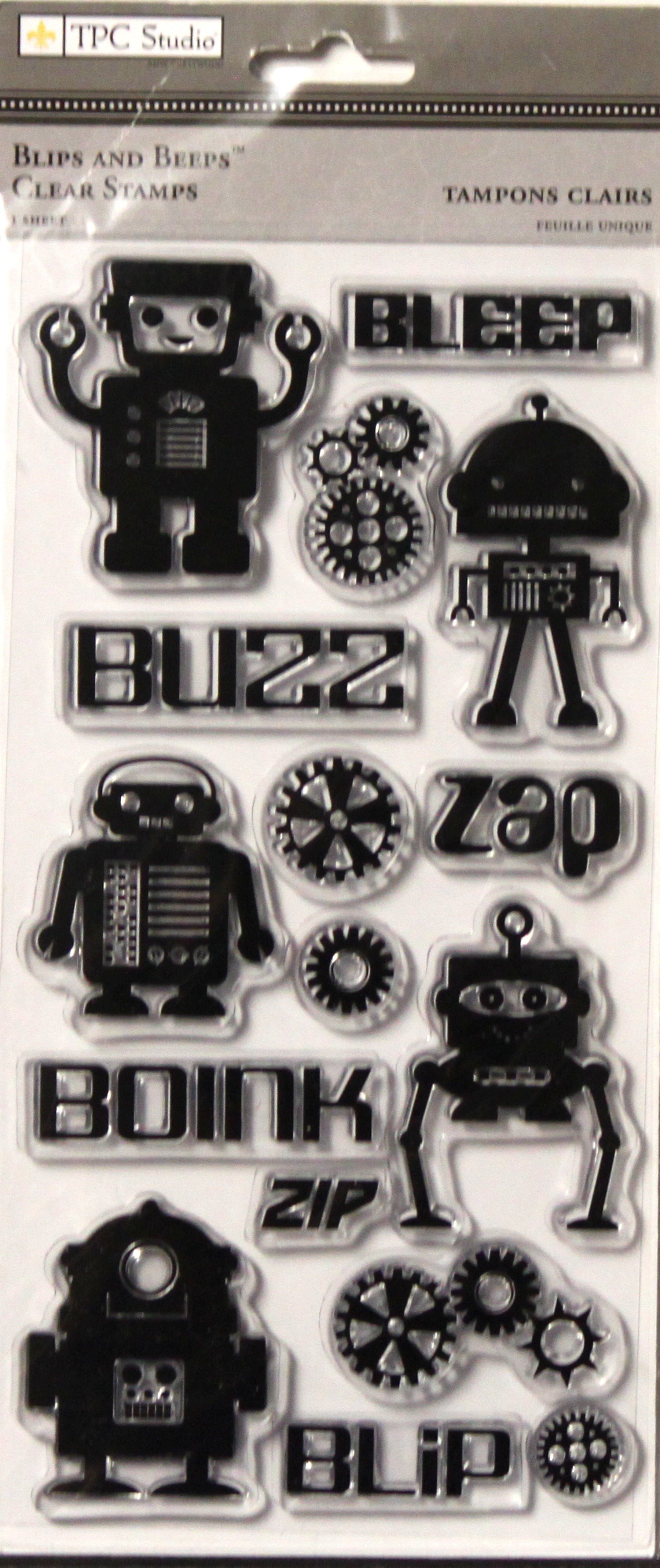 TPC Studio Blips And Beeps Clear Cling Stamps