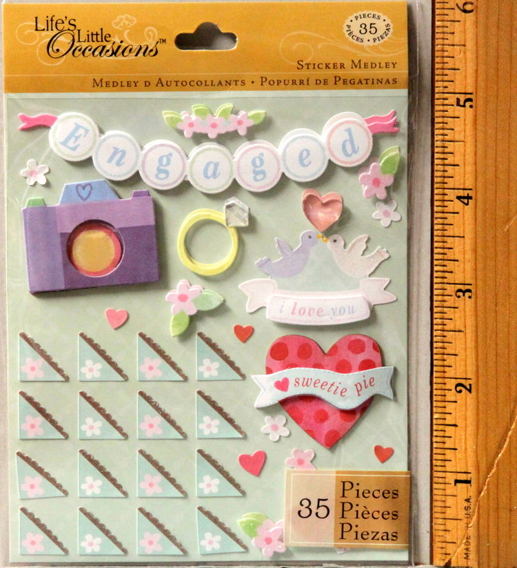 K & Company Life's Little Occasions Engagement Photos Dimensional Stickers Medley