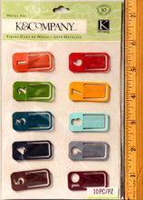 K & Company Travel Number Clips Metal Art Embellishments