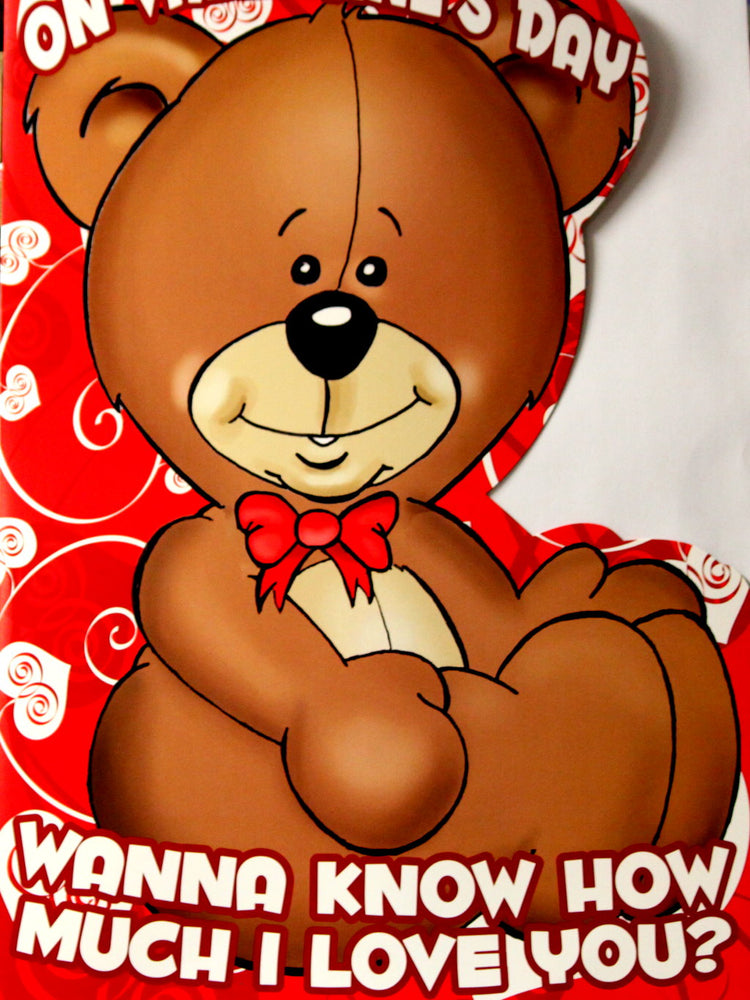 Giant Teddy Bear Valentine's Day Greeting Card With Envelope