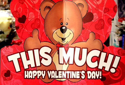 Giant Teddy Bear Valentine's Day Greeting Card With Envelope