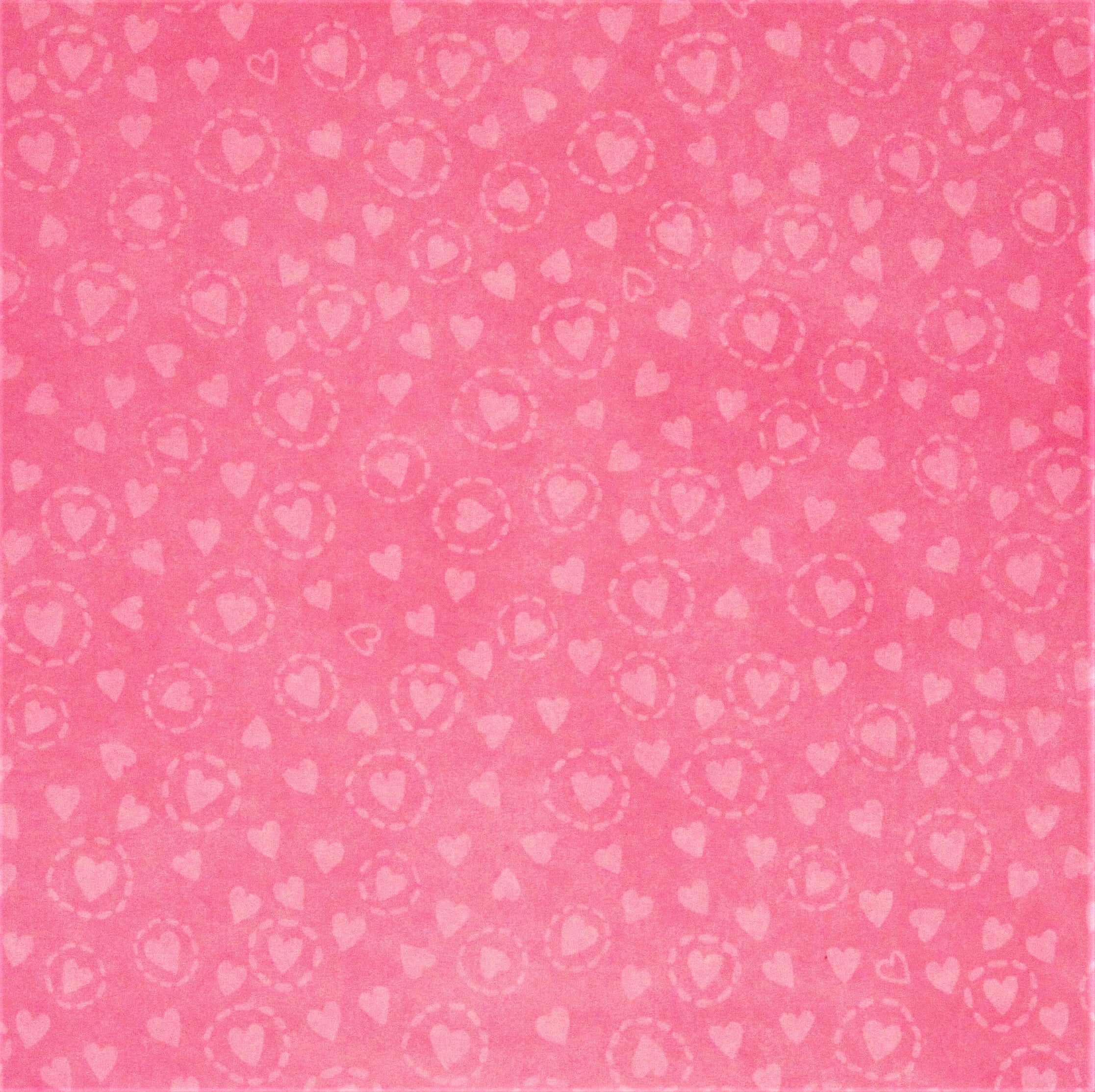 Momenta 12 x 12 Pink Hearts Scrapbook Paper