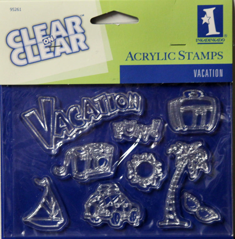 Inkadinkado Clear On Clear Vacation Acrylic Stamps