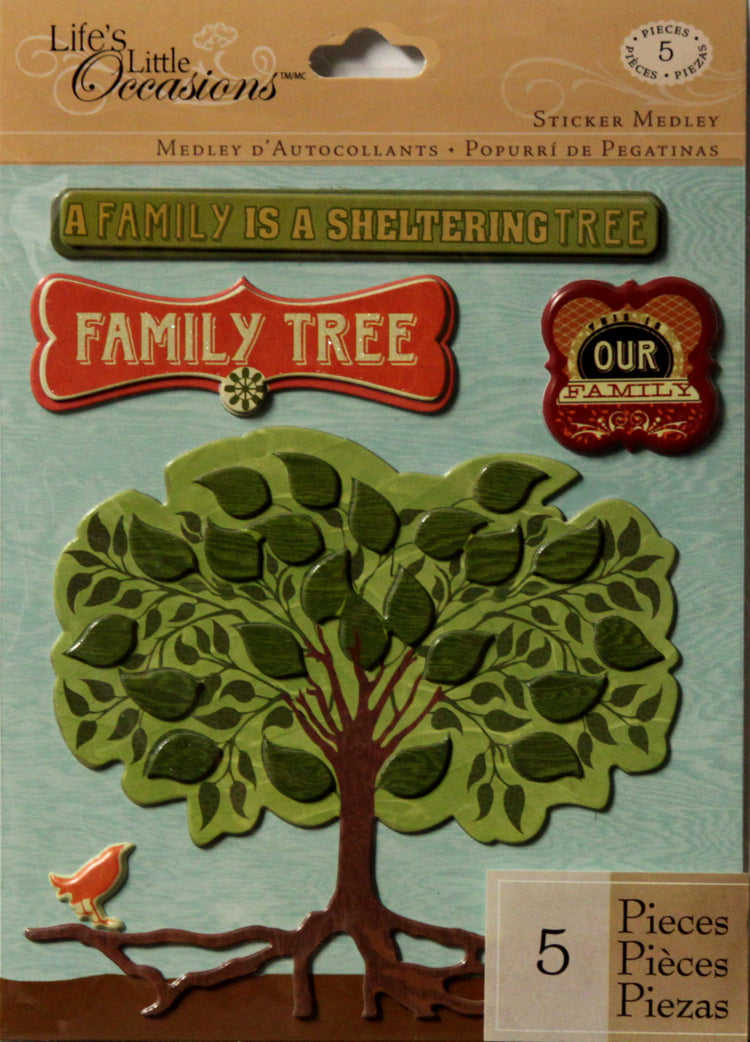 K & Company Life's Little Occasions Family Tree Dimensional Stickers Medley