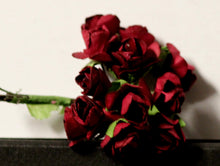 Deep Red 12 Piece Mini Mulberry Roses