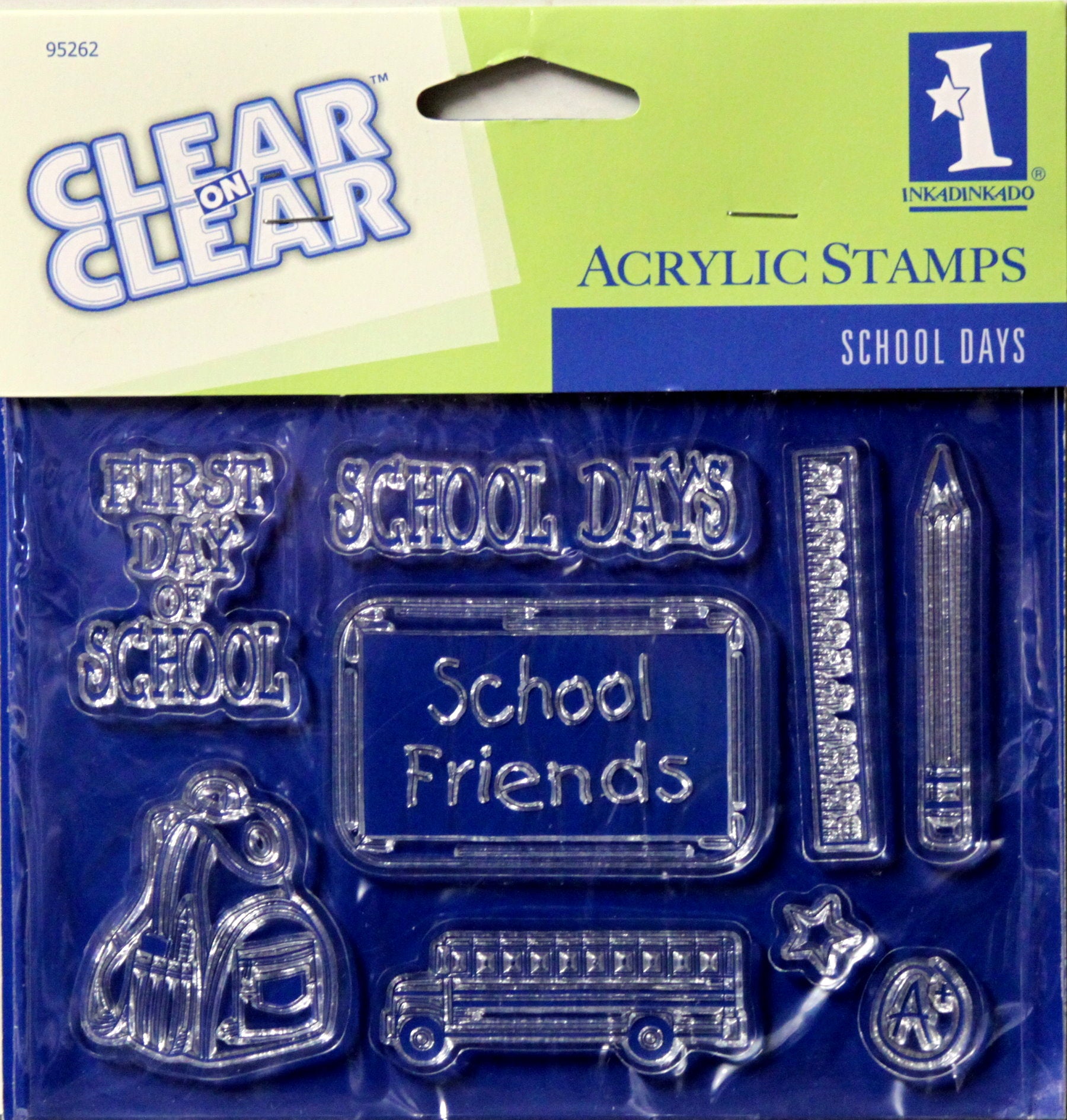 Inkadinkado Clear On Clear School Days Acrylic Stamps