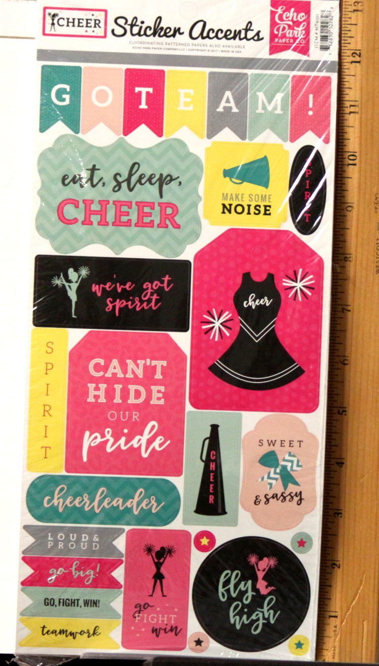 Echo Park 5.75" x 13" Cheer Sticker Accents Sheet