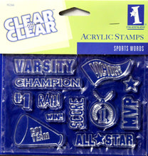Inkadinkado Clear On Clear Sports Words Acrylic Stamps