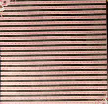 BoBunny 12 x 12 Sweet Moments Pink And Brown Stripes Light Cardstock Paper