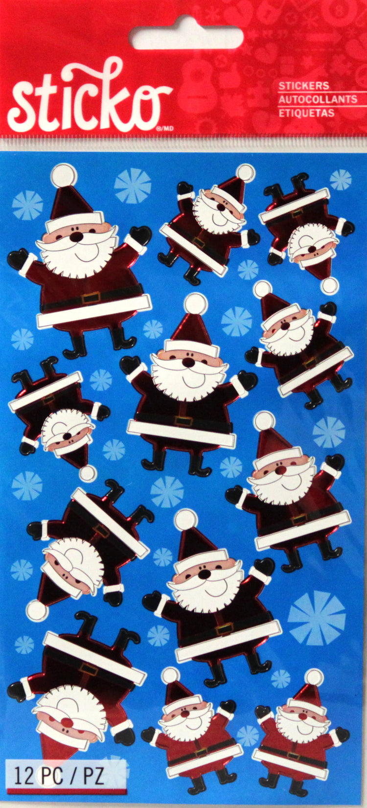 Sticko Silly Santa Foil Christmas Stickers