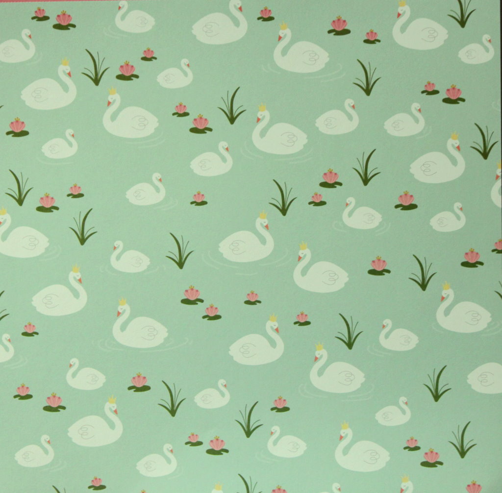 Pebbles 12 x 12 Spring Swan Lake Scrapbook Paper