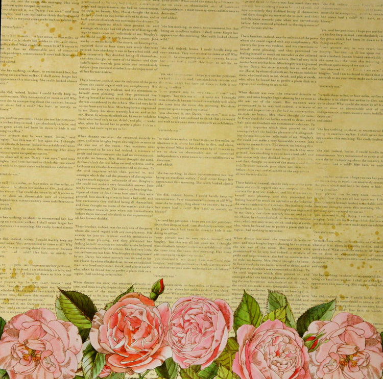 Recollections 12 x 12 English Rose Garden Newsprint Scrapbook Paper