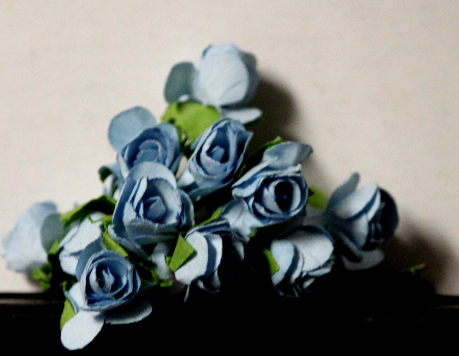 Blue 12 Piece Mini Mulberry Roses
