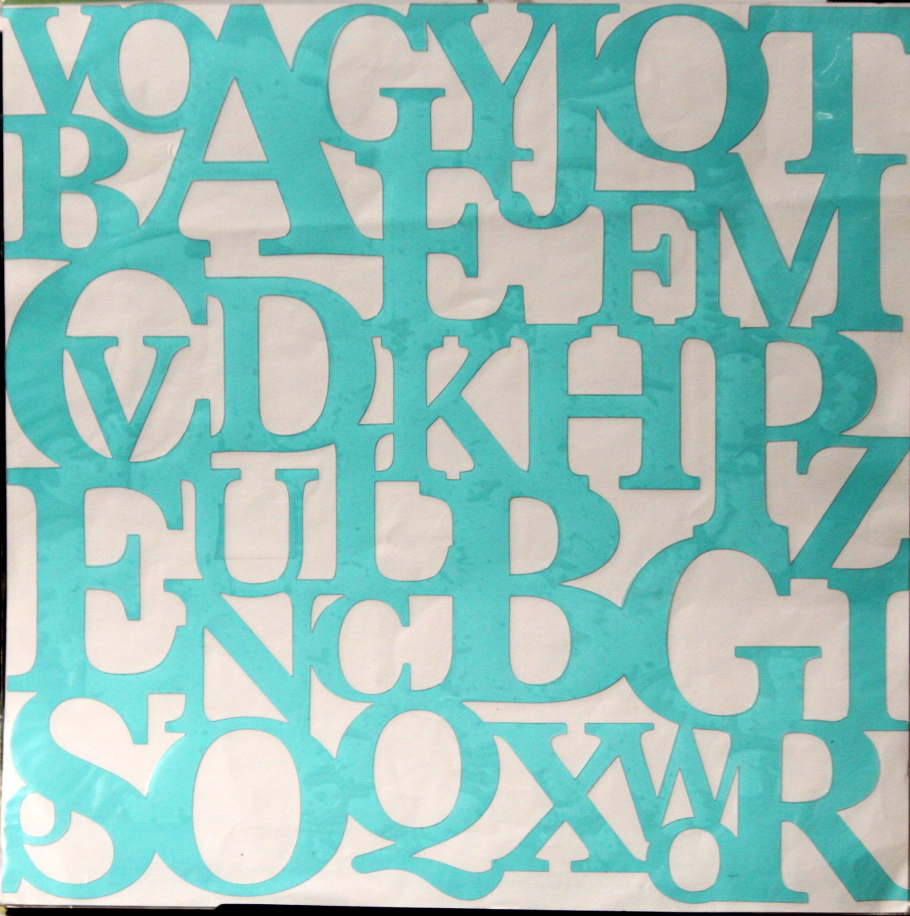 K & Company Blue Letters Clear Flexible 12 x 12 Stencil